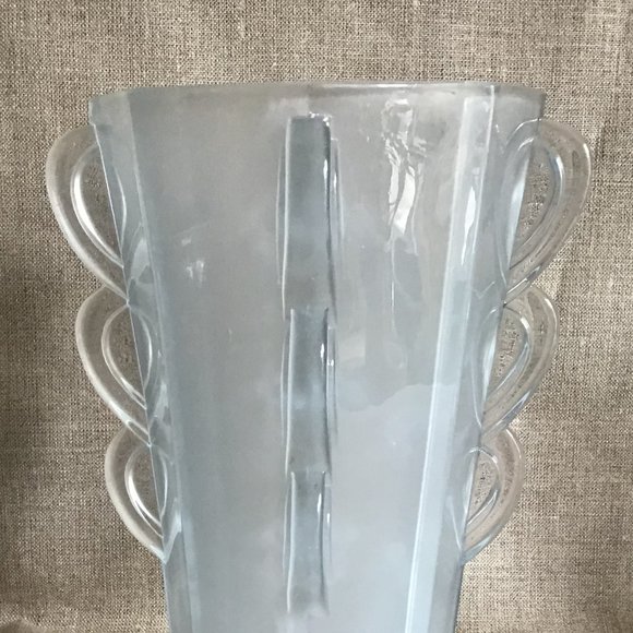Rare  Vintage Sowerby Octagonal Blue Ice Art Deco Vase 1930's - Picture 4 of 7